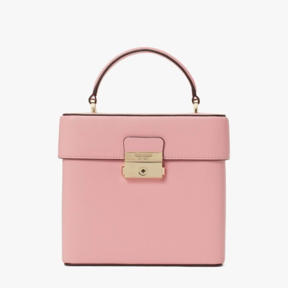 Kate Spade Voyage Small Top Handle Crossbody Purse Bag Pink Sugar New York Logo